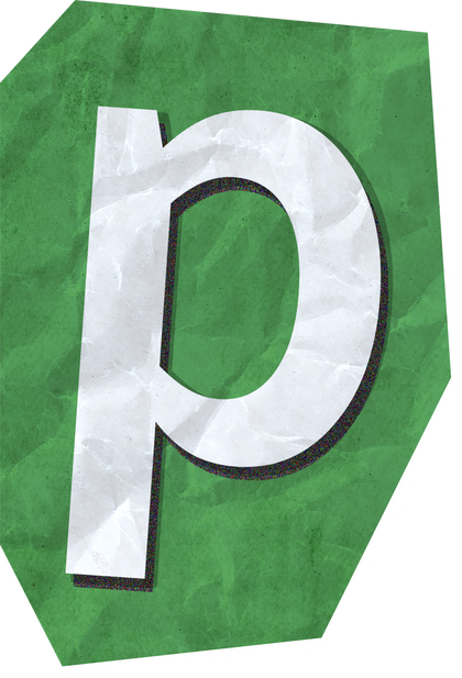 Cutout Letter p With Paper Texture