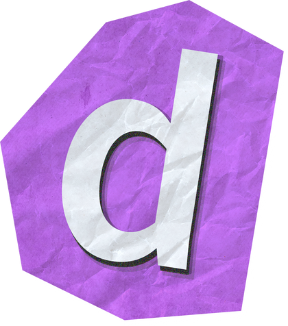 Cutout Letter d With Paper Texture